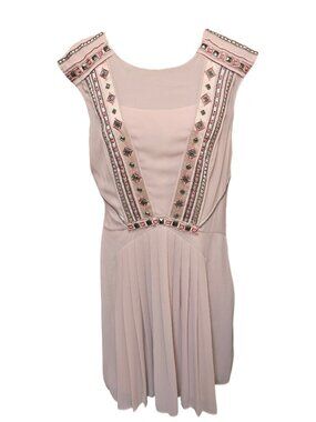 Karen Millen Women's Size 12 Pale Pink Embellishment Dress NWT MSRP $699